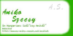 aniko szecsy business card